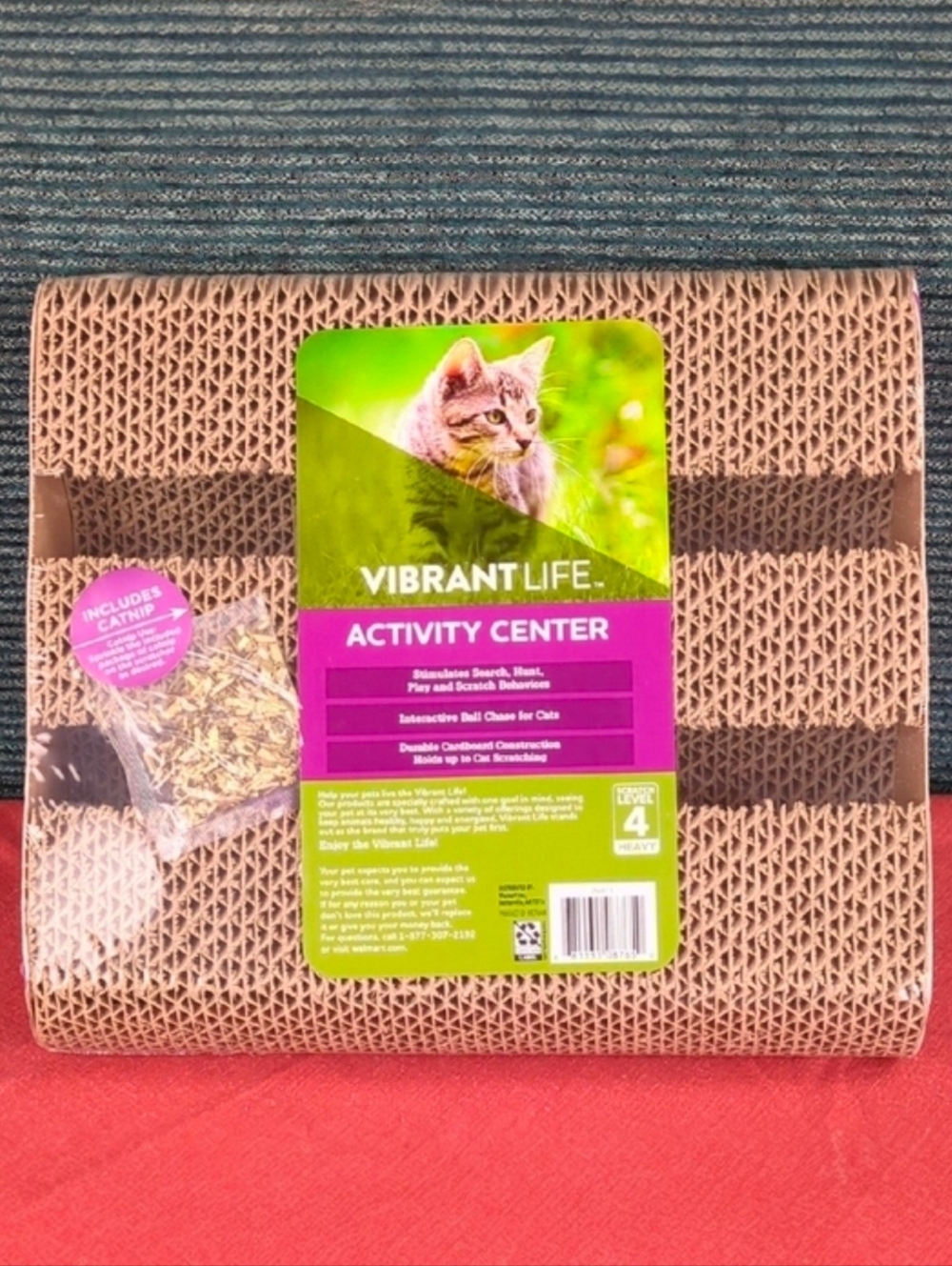 Vibrant Life Kitty Activity Center, Corrugated Cardboard Search Hunt & Scratch